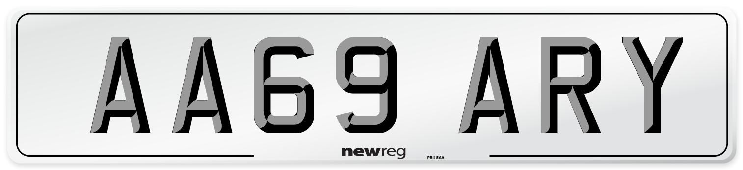 AA69 ARY Number Plate from New Reg